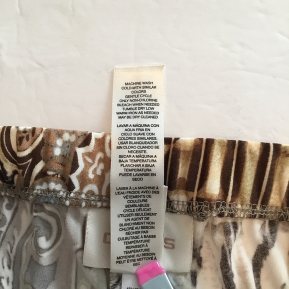 Chico’s Ladies Boho Style Pants Tan/Brown/ Cream/ Green/ Blue Size 1 (S 8-10) - Picture 6 of 6